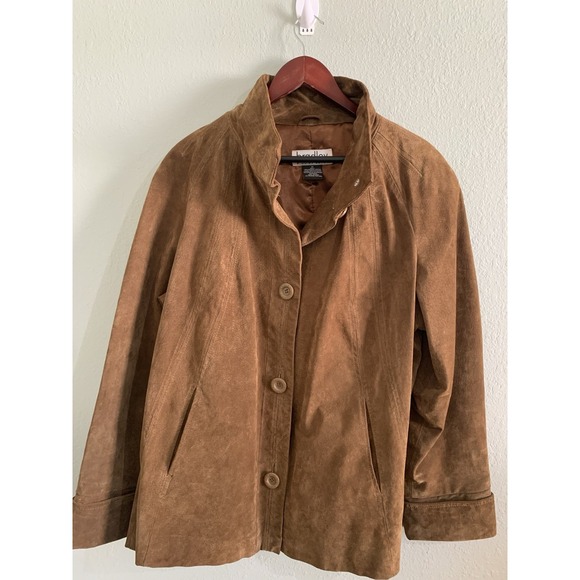 Bradley Bayou Genuine Leather Jacket – Women's 2X – Brown Suede - Stand Collar - Picture 9 of 16